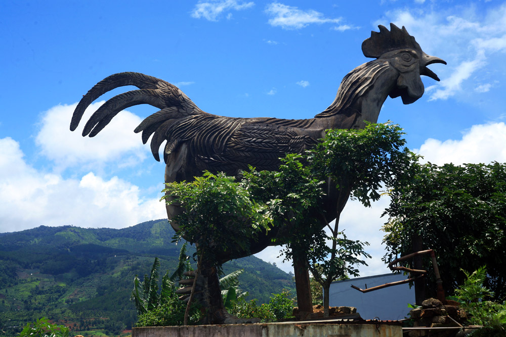 Chùm ảnh: Bức tượng gà khổng lồ nổi tiếng nhất Việt Nam