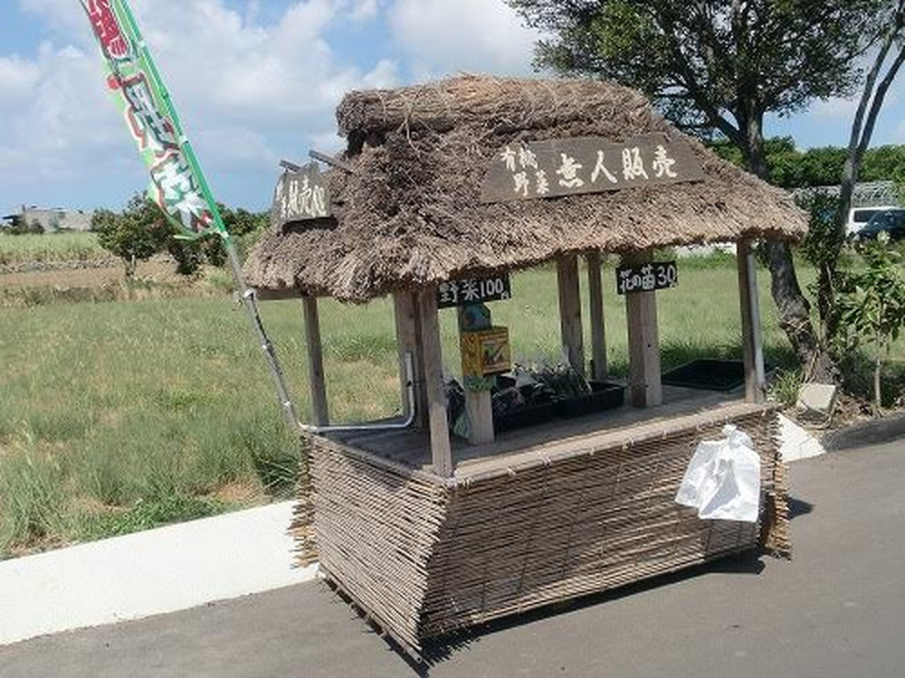 Một gian hàng rau tự phục vụ, nằm giữa cánh đồng thuộc ngôi làng Minami, tỉnh Kumamoto, đảo Kyushu miền Nam nước Nhật - Ảnh: Minami.