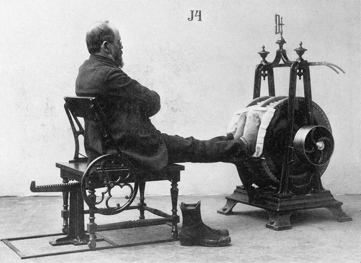 Cỗ máy tập gym của con người 100 năm trước